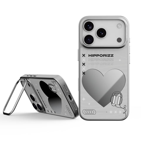 Mirra Magnetic Stand Case 鏡⾯磁吸⽀架殼 iPhone 17 Pro 系列-愛心