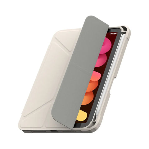 Origo晶透皮紋 筆槽保護殼 iPad mini 8.3吋|A17 Pro (2024)、第六代 (2021) 星光色