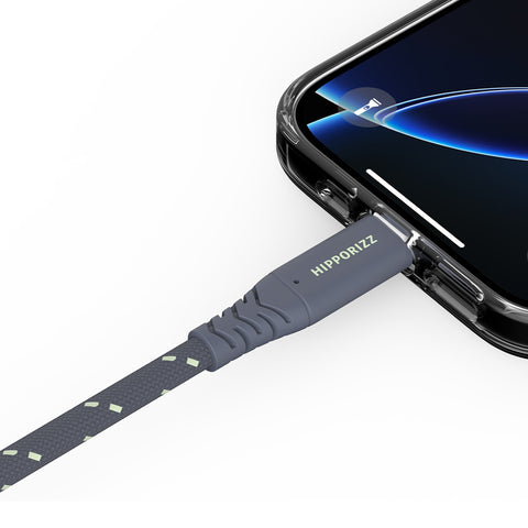 【Hipporizz】CAVO 1.5M USB-C to USB-C 雙色高速傳輸充電編織線 240W USB3.2 20Gbps,支援 PD 快充與 20Gbps 高速傳輸。黑綠色。