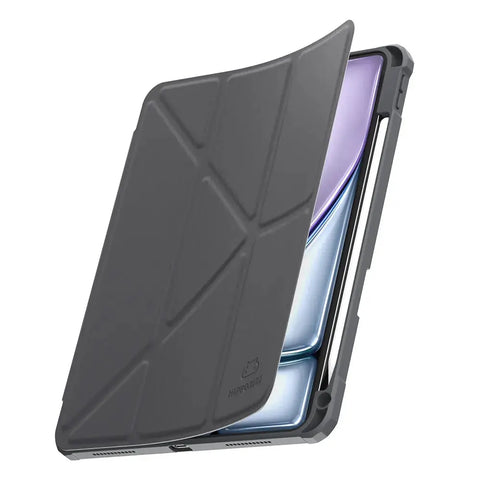 Hipporizz iPad Air 11吋/10.9吋 晶透筆槽防摔殼|支援磁吸充電、防潑水、智能休眠 深灰