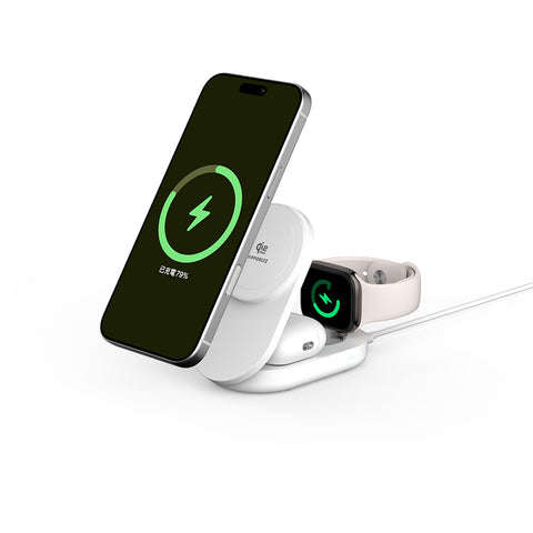 【早鳥組5折】Zeno Qi2.2-25W 三合一折疊無線充電座