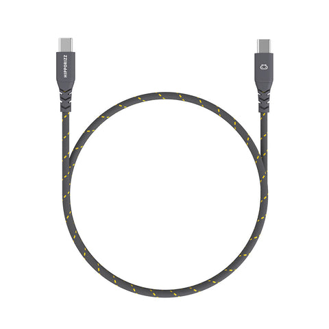 【Hipporizz】CAVO 1.5M USB-C to USB-C 雙色充電傳輸編織線 60W，黑黃色，支援 PD 快充，耐用編織線。