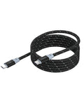 【Hipporizz】CAVO 1.5M USB-C to USB-C 雙色充電傳輸編織磁吸捲線 240W，黑灰色，支援蘋果安卓 PD 快充，磁吸收納。