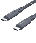 【Hipporizz】CAVO 1.5M USB-C to USB-C 雙色高速傳輸充電編織線 240W USB3.2 20Gbps，支援 PD 快充與 20Gbps 高速傳輸。黑綠色。