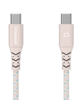 【Hipporizz】CAVO 1.5M USB-C to USB-C 雙色充電傳輸編織線 60W，粉藍色，支援 PD 快充，耐用編織線。
