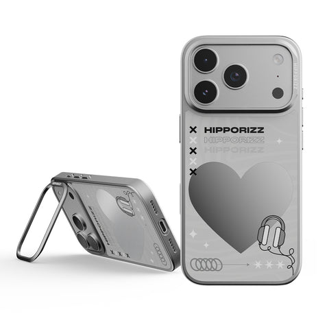 Mirra Magnetic Stand Case 鏡⾯磁吸⽀架殼 iPhone 17 Pro 系列-愛心