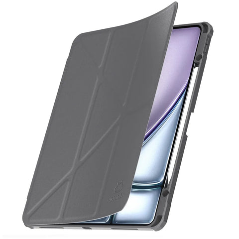 Origo晶透皮紋 筆槽保護殼 iPad Air M2/M3 13 吋 (2024/2025)、Pro 12.9吋 (2020/2021/2022)
