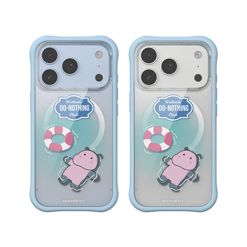 河馬引力 Swapit 矽膠磁吸軍規防摔手機殼 iPhone 18/17 Pro 系列-漂浮河馬