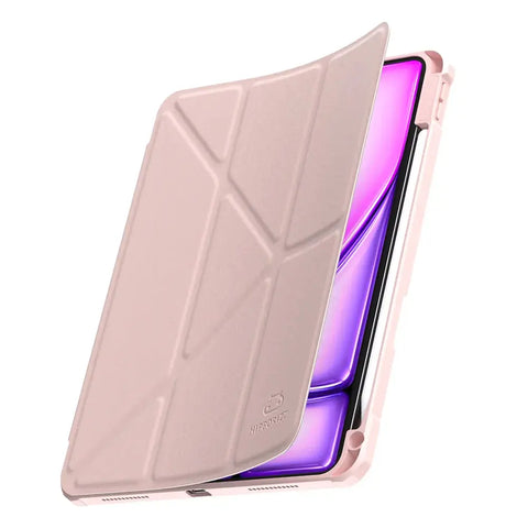 Hipporizz iPad Air 11吋/10.9吋 晶透筆槽防摔殼｜支援磁吸充電、防潑水、智能休眠 火鶴粉
