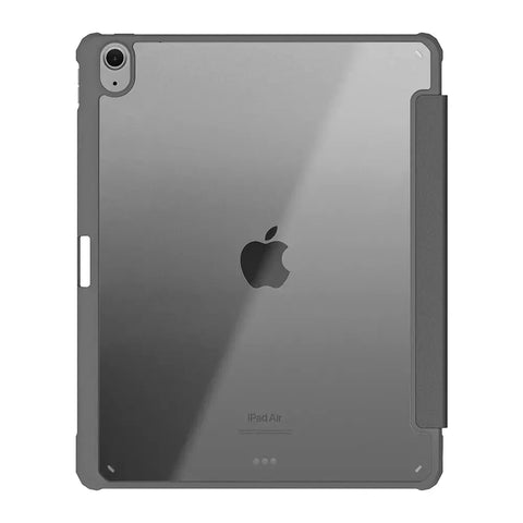 Hipporizz iPad Air 11吋/10.9吋 晶透筆槽防摔殼｜支援磁吸充電、防潑水、智能休眠 深灰