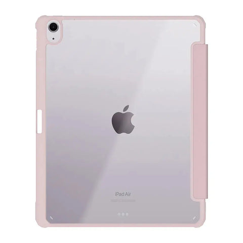 Hipporizz iPad Air 11吋/10.9吋 晶透筆槽防摔殼｜支援磁吸充電、防潑水、智能休眠 火鶴粉